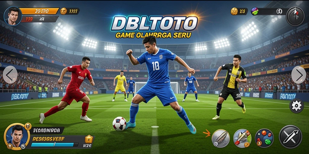 Screenshot utama DBLTOTO menampilkan gameplay olahraga yang seru.