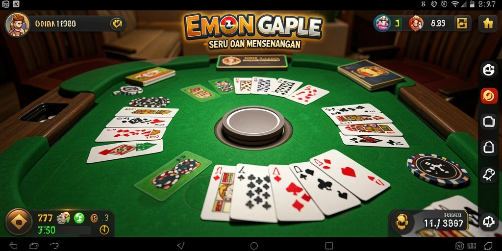 Tampilan gameplay seru EMON777 saat bermain Gaple.