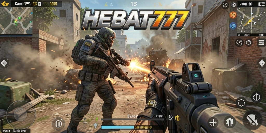 Tampilan gameplay seru HEBAT777 dalam mode TPS.