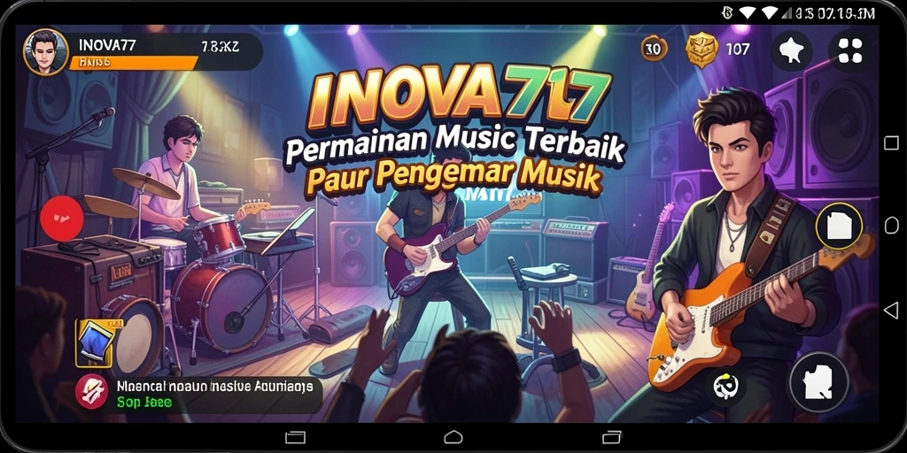 Screenshot gameplay INOVA77 menampilkan tantangan musik yang mengasah keterampilan.
