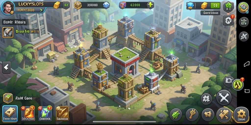 Tampilan menara dan aksi pertahanan yang seru dalam gameplay LUCKYSLOTS.