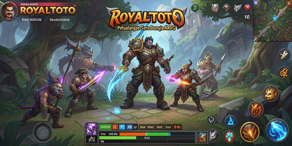 Screenshot gameplay ARPG ROYALTOTO yang menampilkan pertarungan mendebarkan.