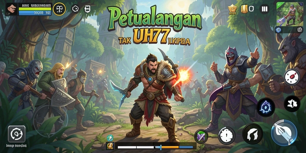 Tampilan gameplay UH77 menampilkan petualangan seru di dunia yang luas.